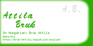 attila bruk business card